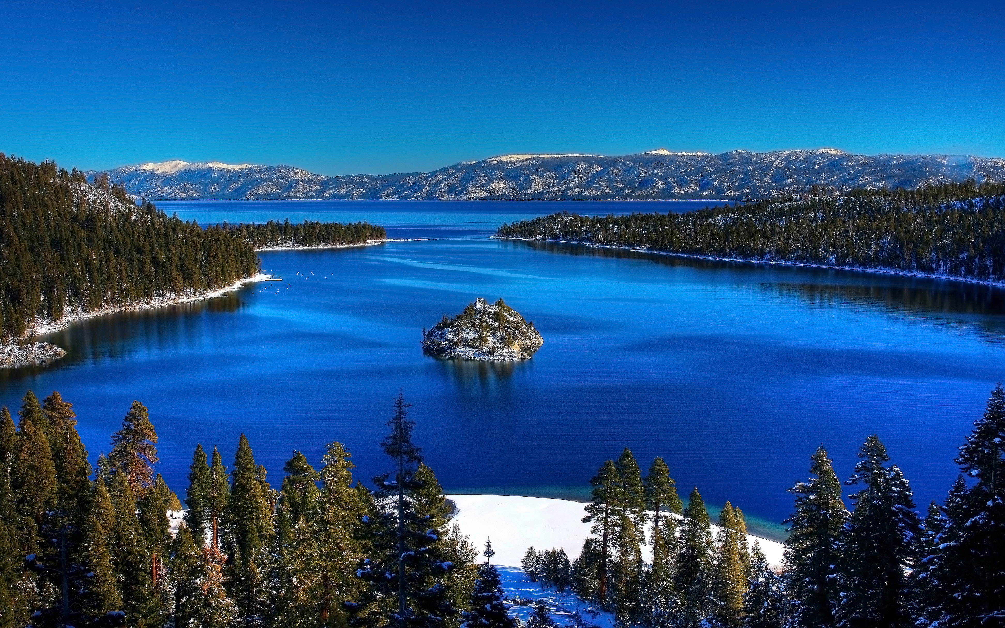 Emerald Bay State Park Lake Tahoe California Winter Landscape HD Wallpaper For Deskx2429, Wallpaper13.com