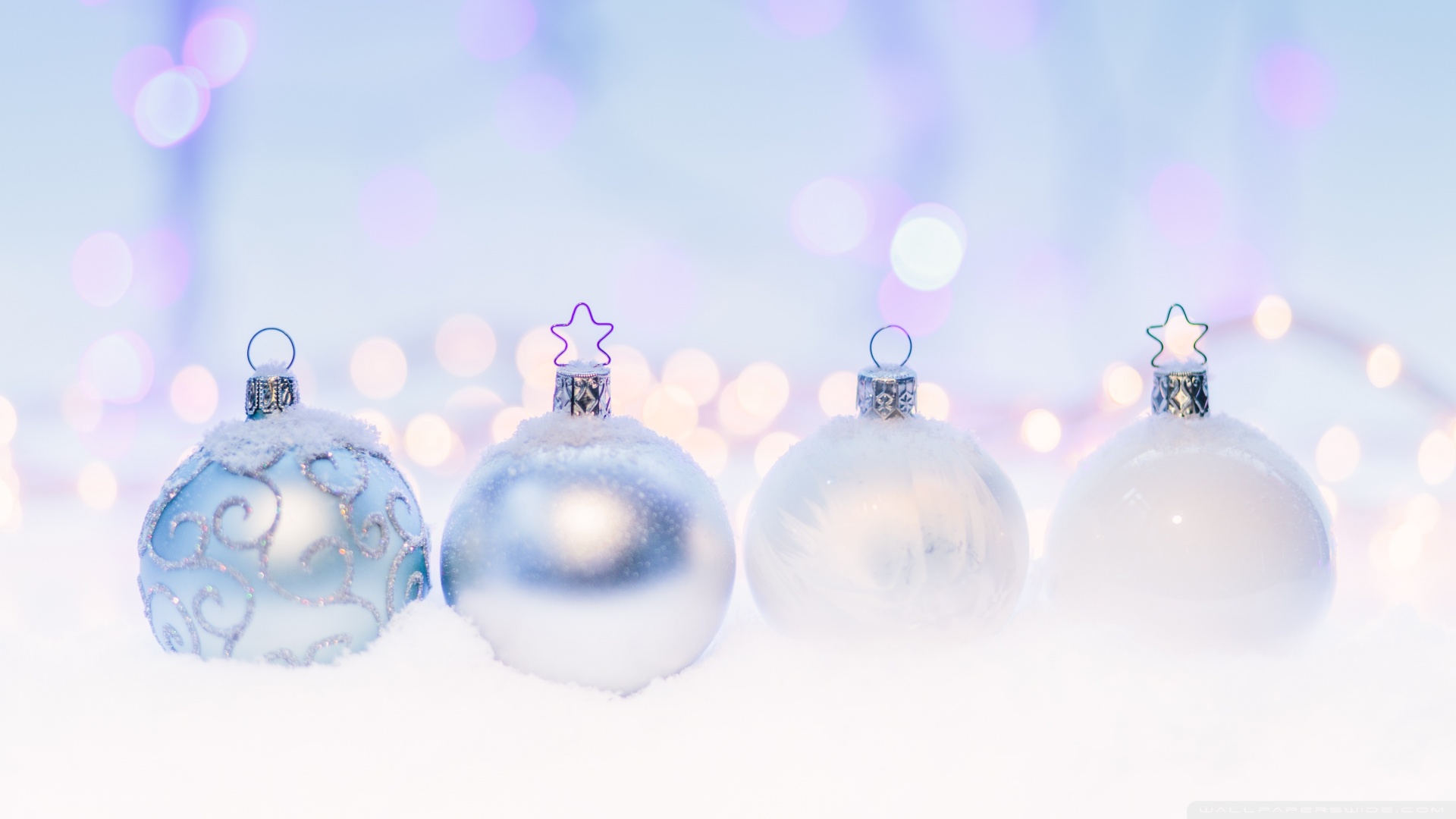 Silver Christmas Balls Ultra HD Wallpaper for 4K UHD Widescreen desktop, tablet & smartphone