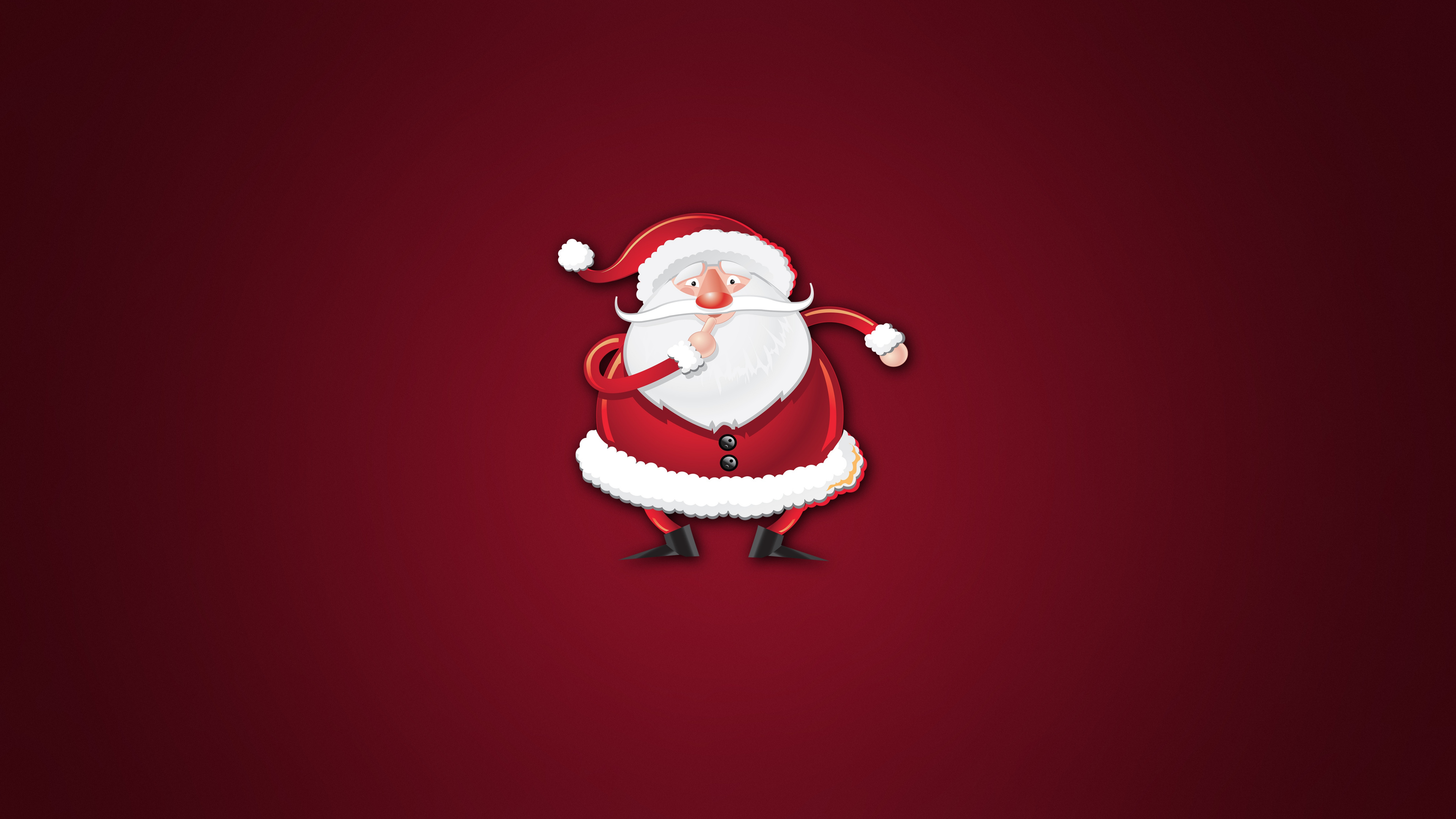 Download Santa, Christmas, minimal, art wallpaper, 3840x2160, 4K UHD 16:9, Widescreen