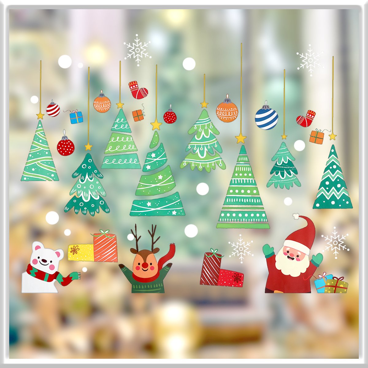 Merry Christmas Wallpaper The Santa Claus Removable Wall Stickers Art Decals Mural DIY Wallpaper for Room Decal