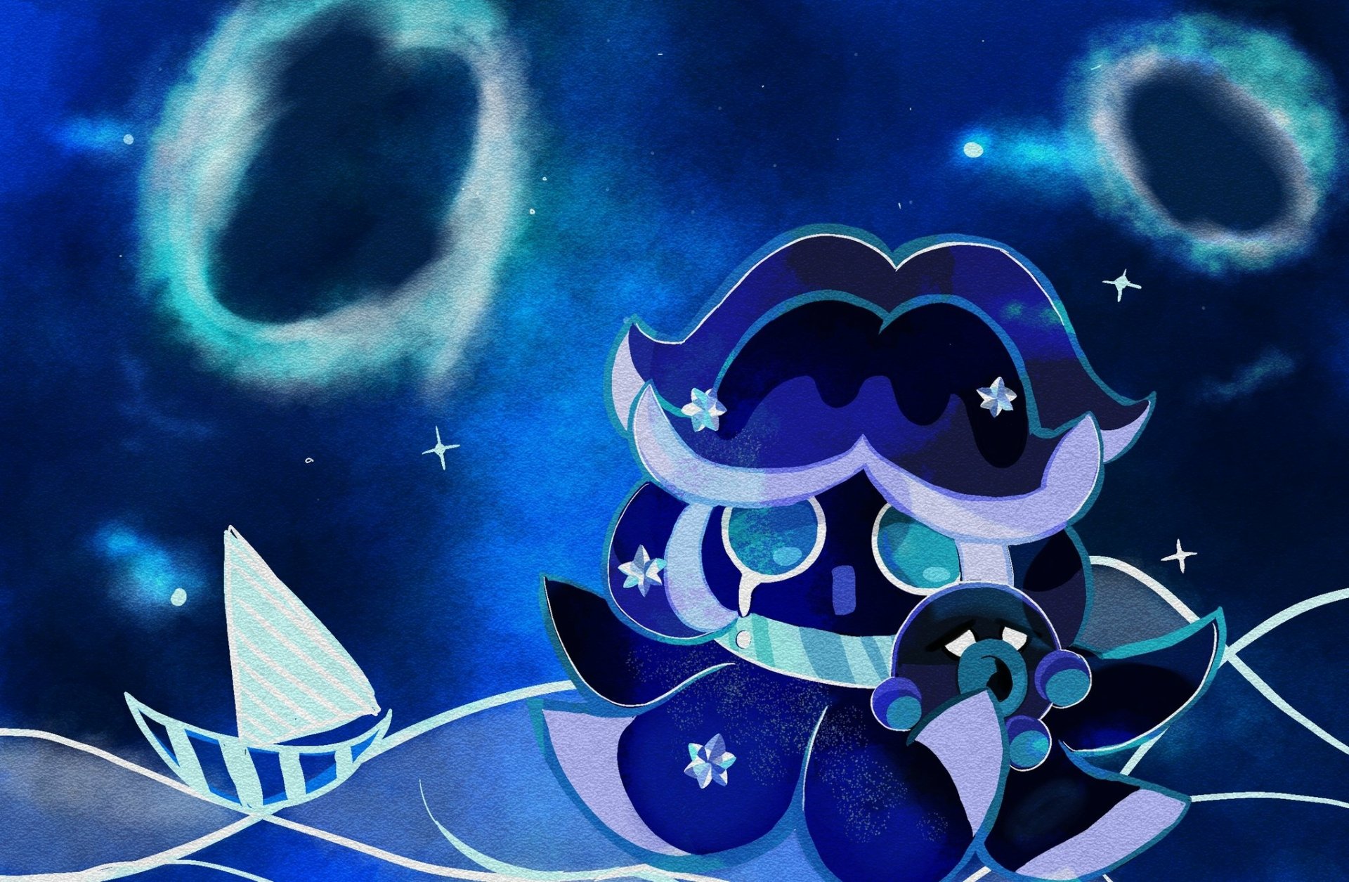 Squid Ink Cookie (Cookie Run) HD Wallpaper and Background Image