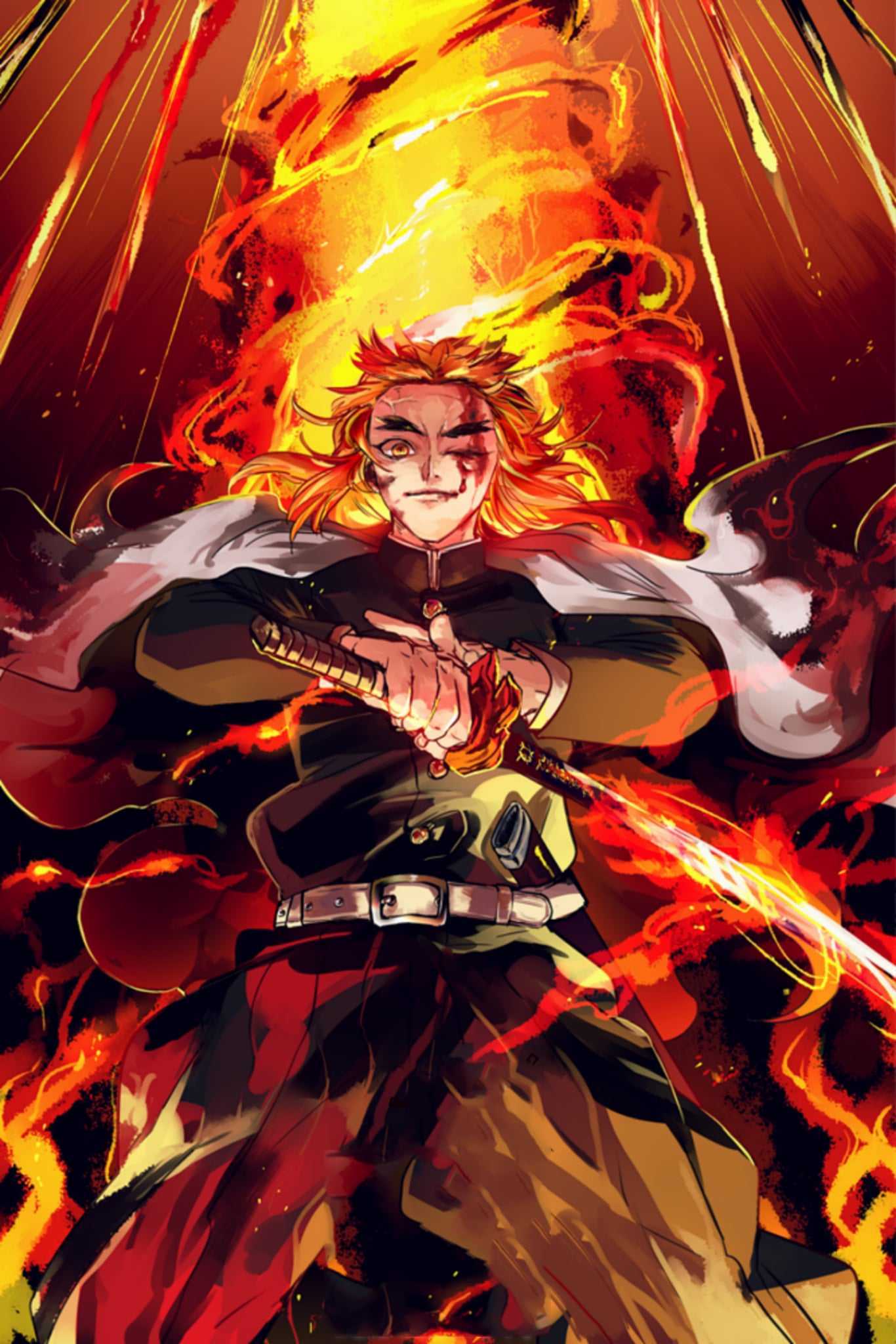 Kyojuro Rengoku Flame Hashira 🔥 4K Phone iPhone Wallpaper #5951c