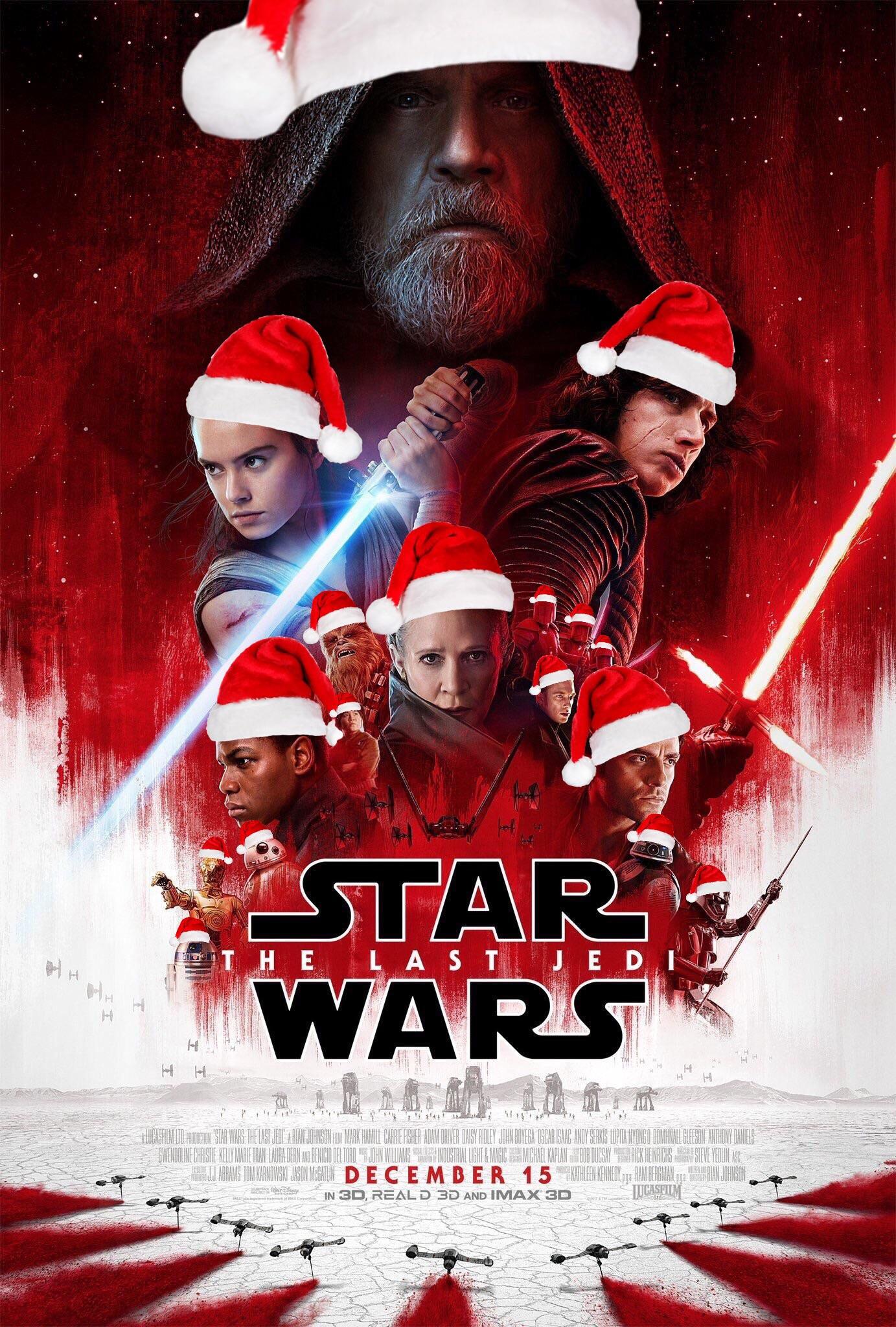 I wanted a christmas wallpaper, but also wanted to keep my hype for Last Jedi going, so I made this