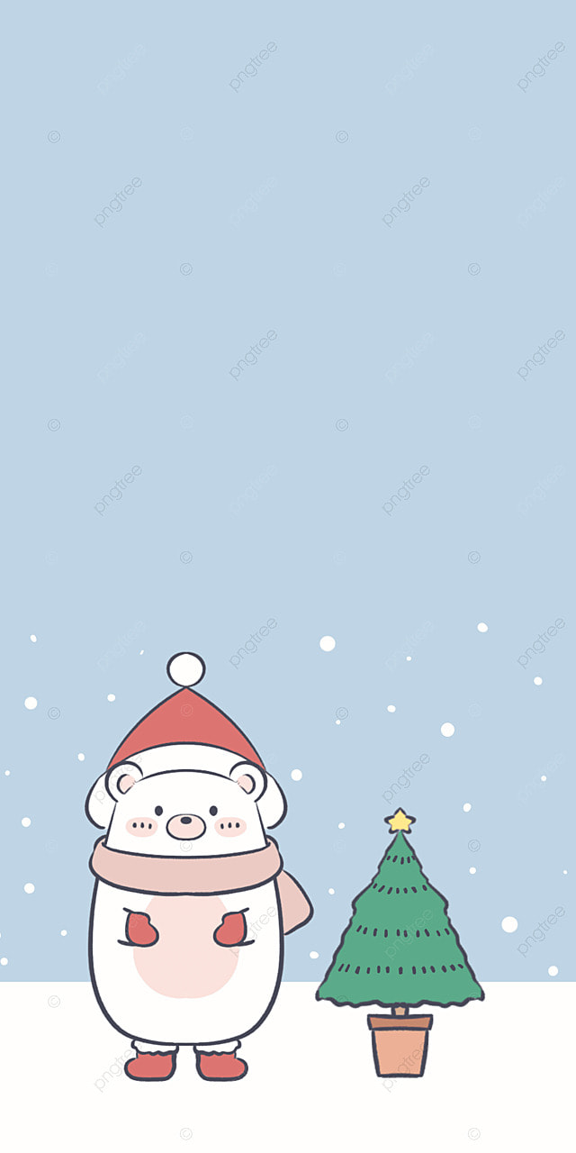 White Bear Cartoon Blue Wallpaper Background, Little Bear, Snowing, Wallpaper Background Image for Free Download
