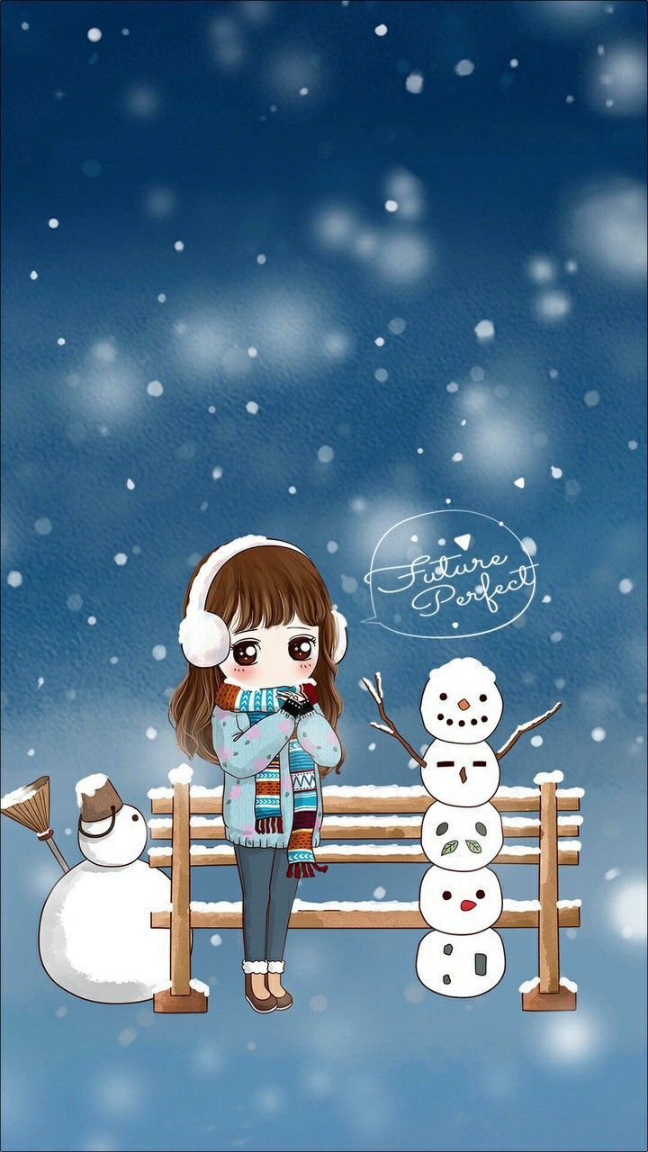 Kawaii Winter Anime Girl Wallpaper