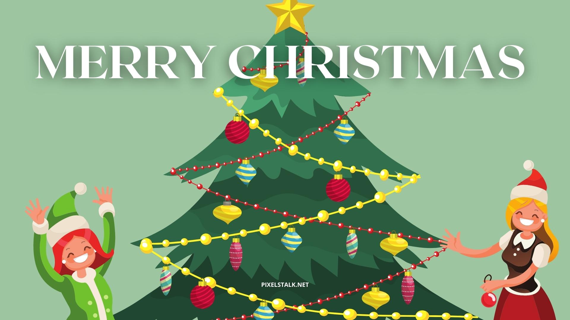 Merry Christmas Tree Wallpaper free download