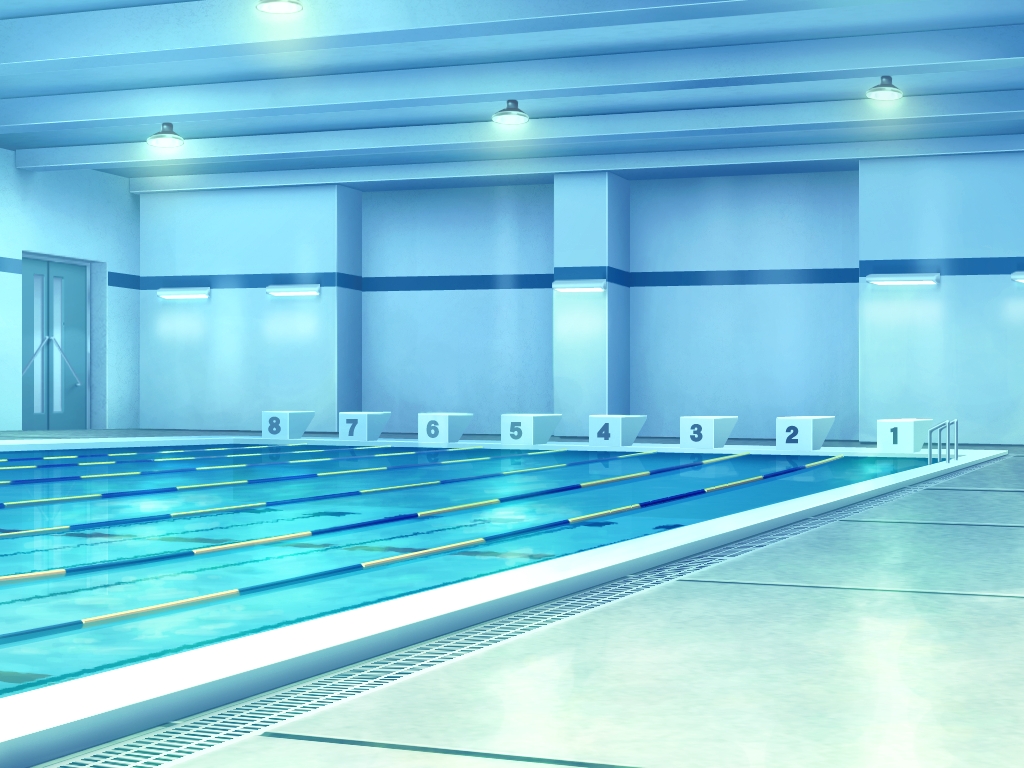 Anime Landscape: Indoor Olympic Swimming Pool (Anime Background)
