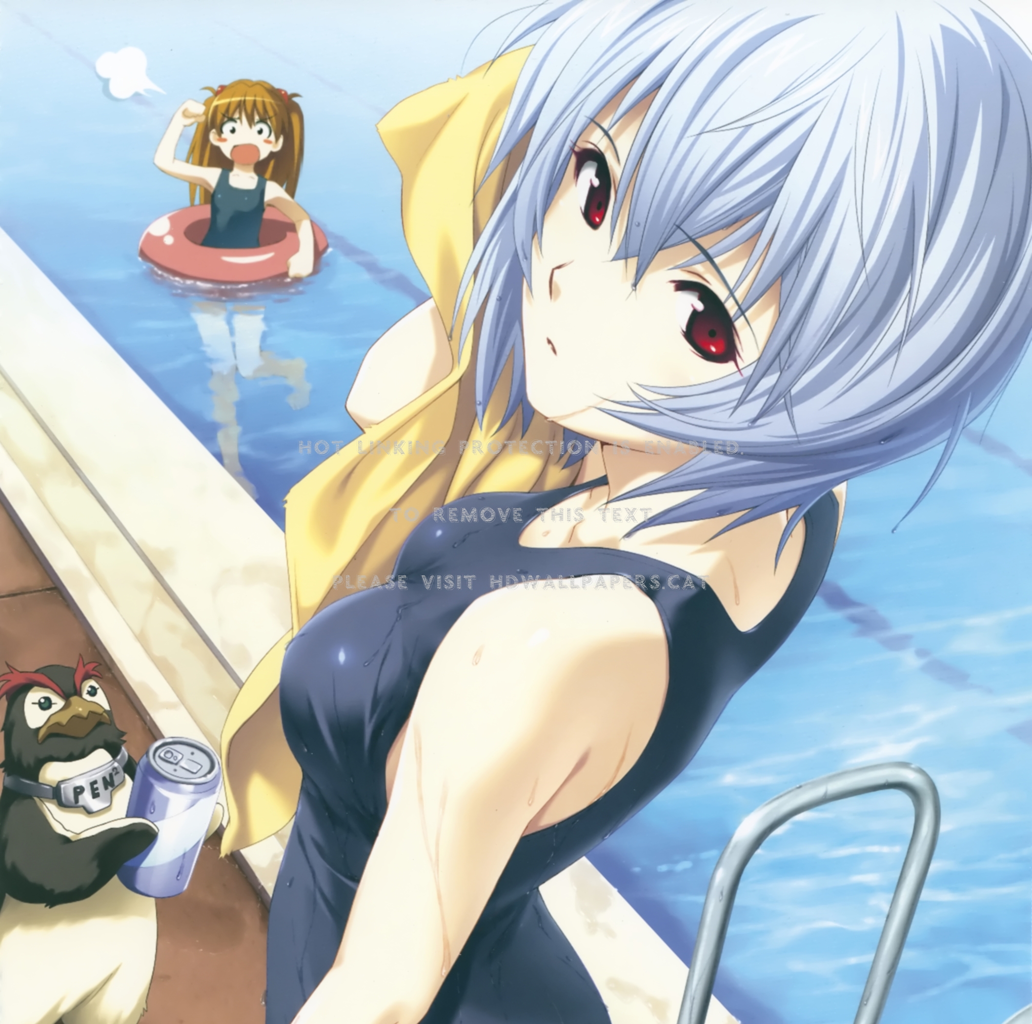 Swimming Pool Eva Rei Ayanami Asuka Langley Girl Swimming Pool