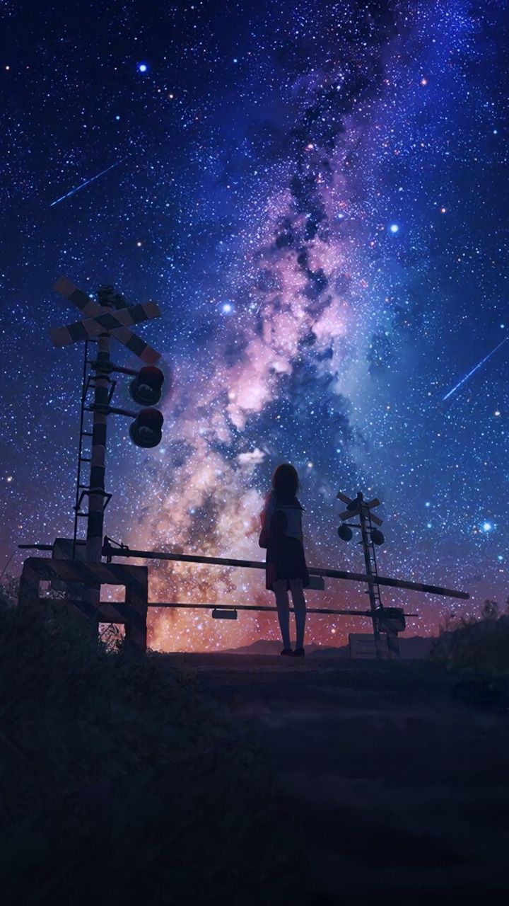 Aesthetic Stars Wallpaper iPhone. Anime scenery wallpaper, Anime background wallpaper, Anime scenery