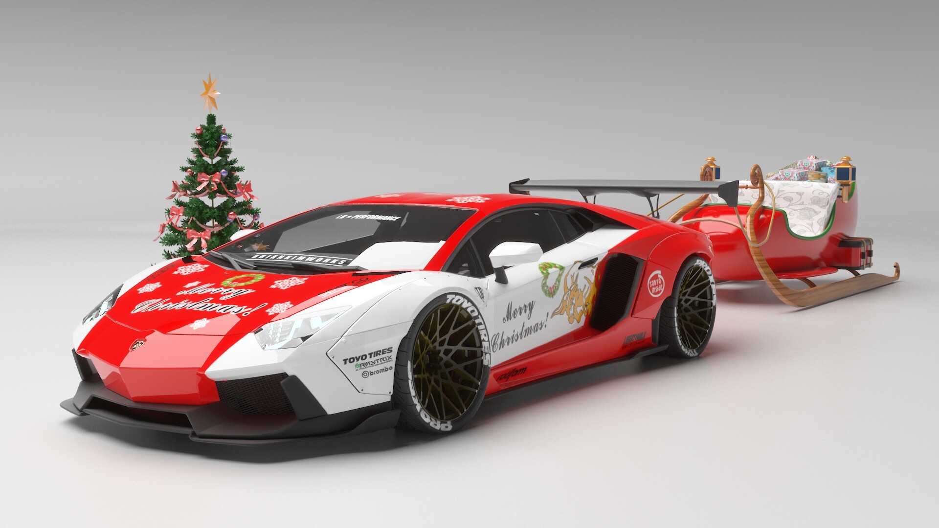 Lamborghini Aventador Christmas Concept, Brian Kim