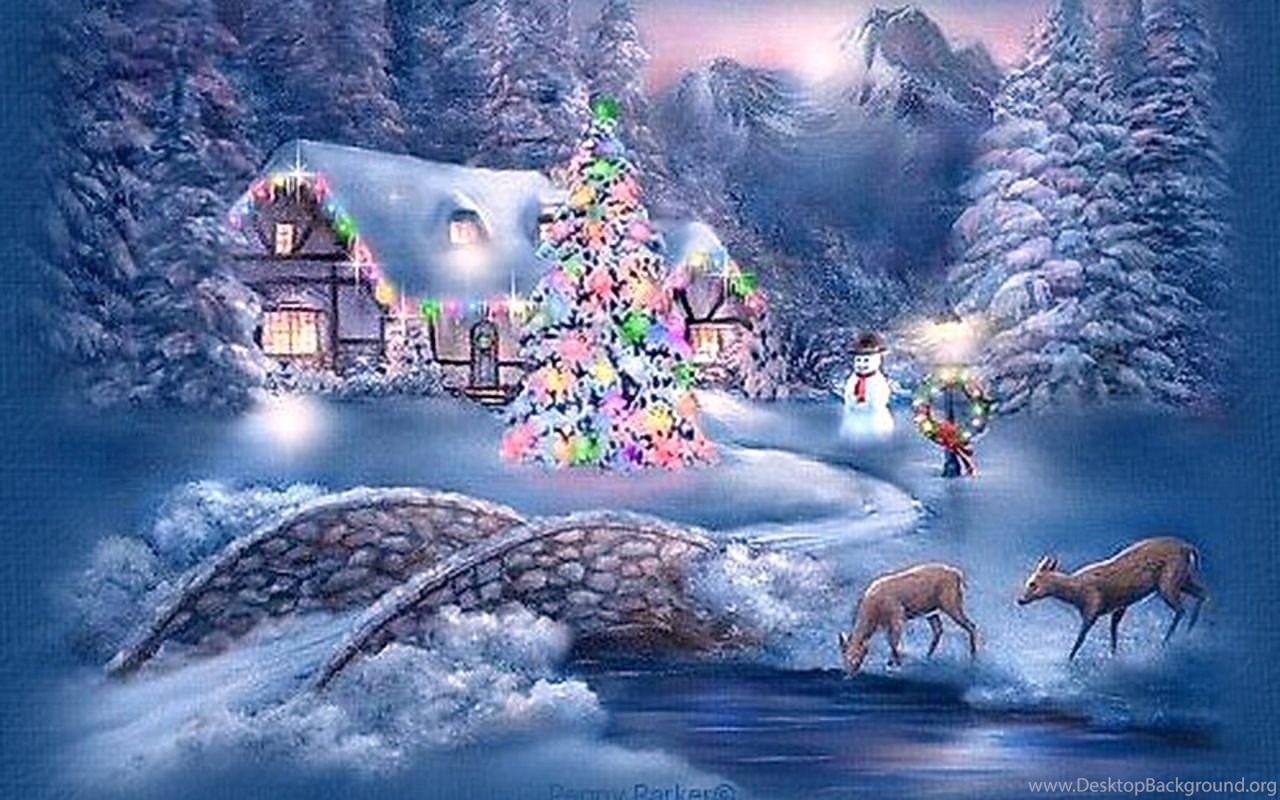 Christmas Winter Scenes Wallpaper Desktop Background