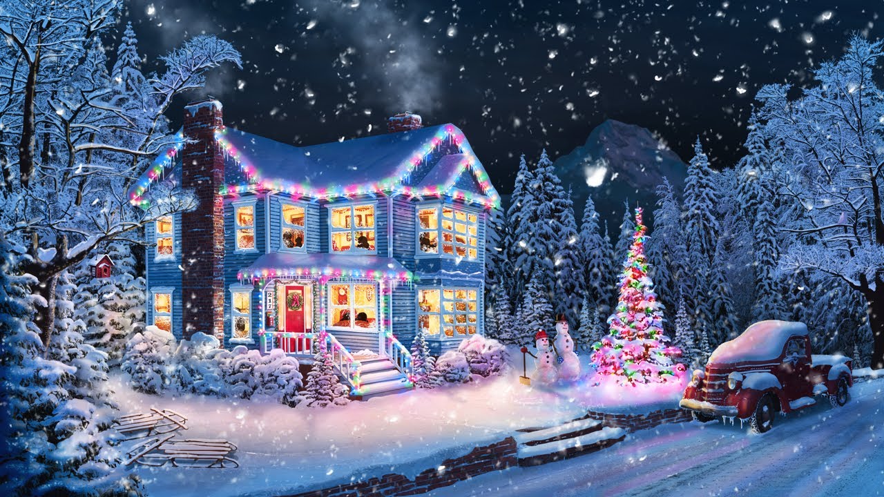 Christmas Snowy Scene Wallpapers - Wallpaper Cave