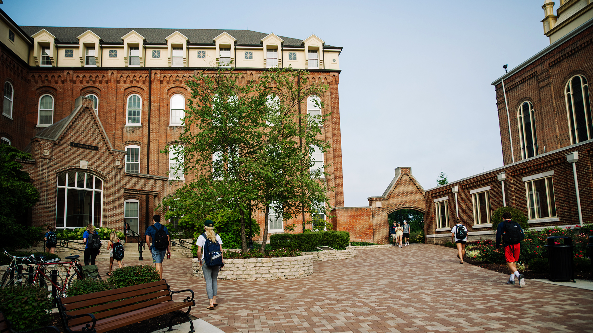 Background Image: St. Joseph Hall Courtyard by University of Dayton