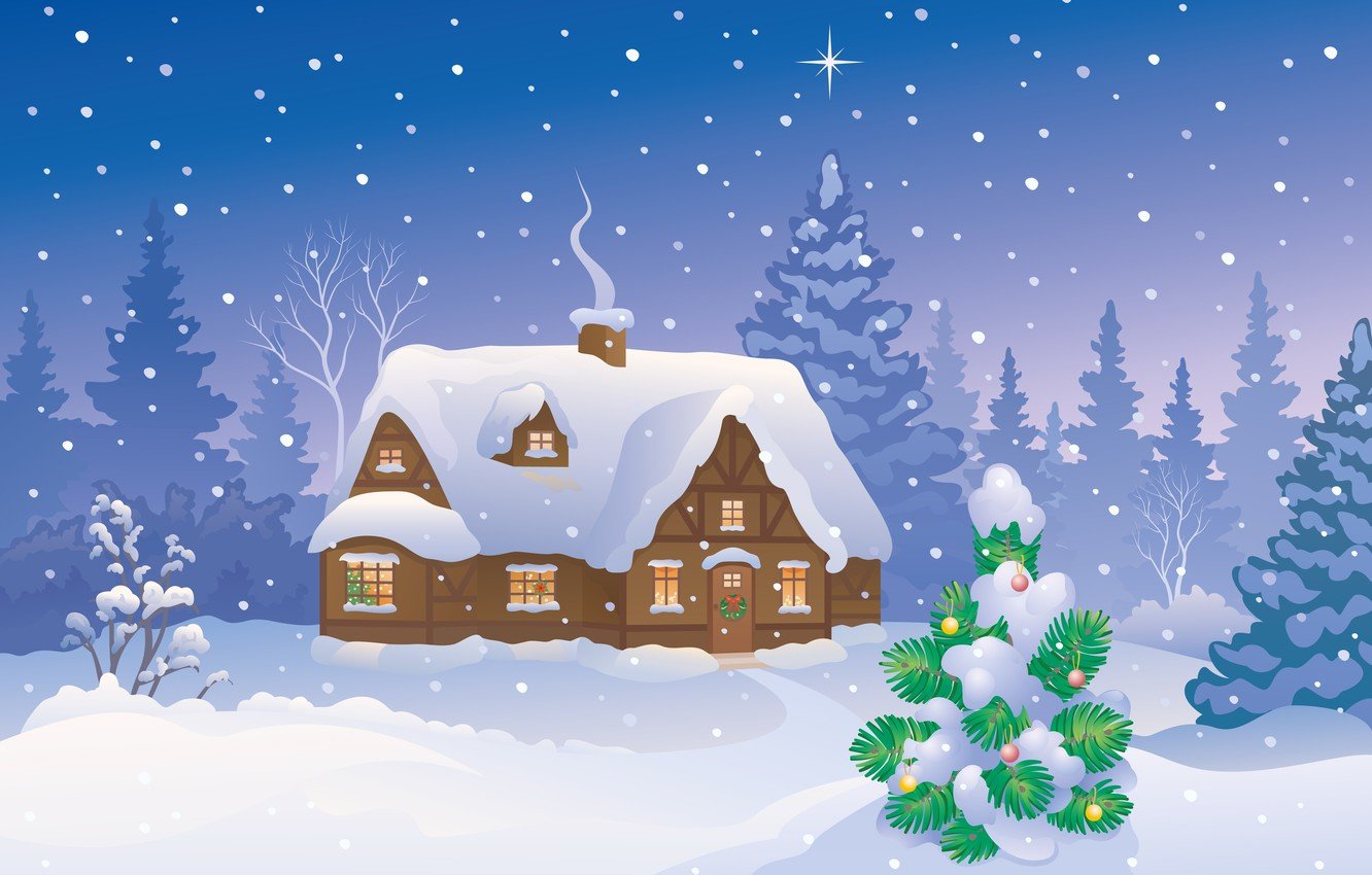 Christmas House Snow Wallpapers - Wallpaper Cave