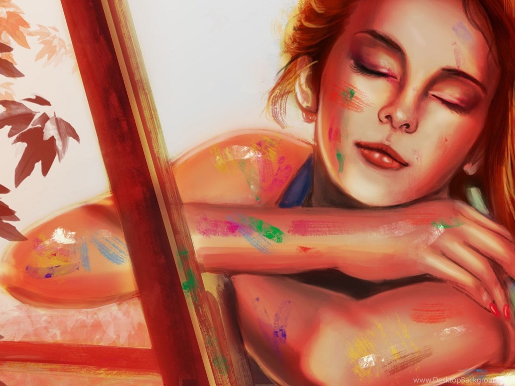 Girl Painting Art Desktop HD Wallpaper Desktop Wallpaper Desktop Background