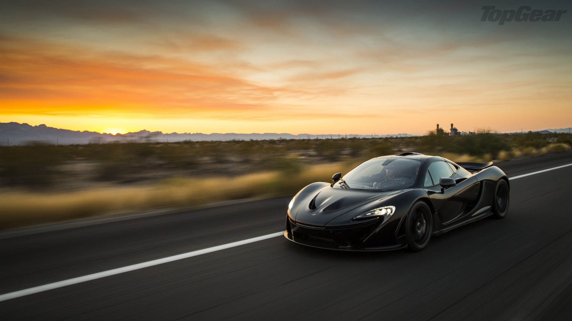 Top Gear Supercar: Black McLaren P1 at Sunrise