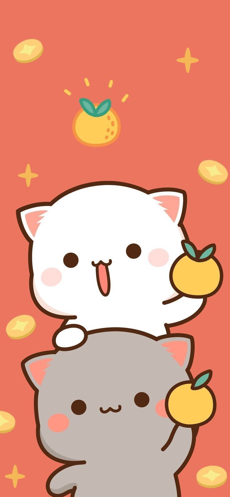 Mochi peach cat ideas. chibi cat, cute anime cat, cute cartoon wallpaper