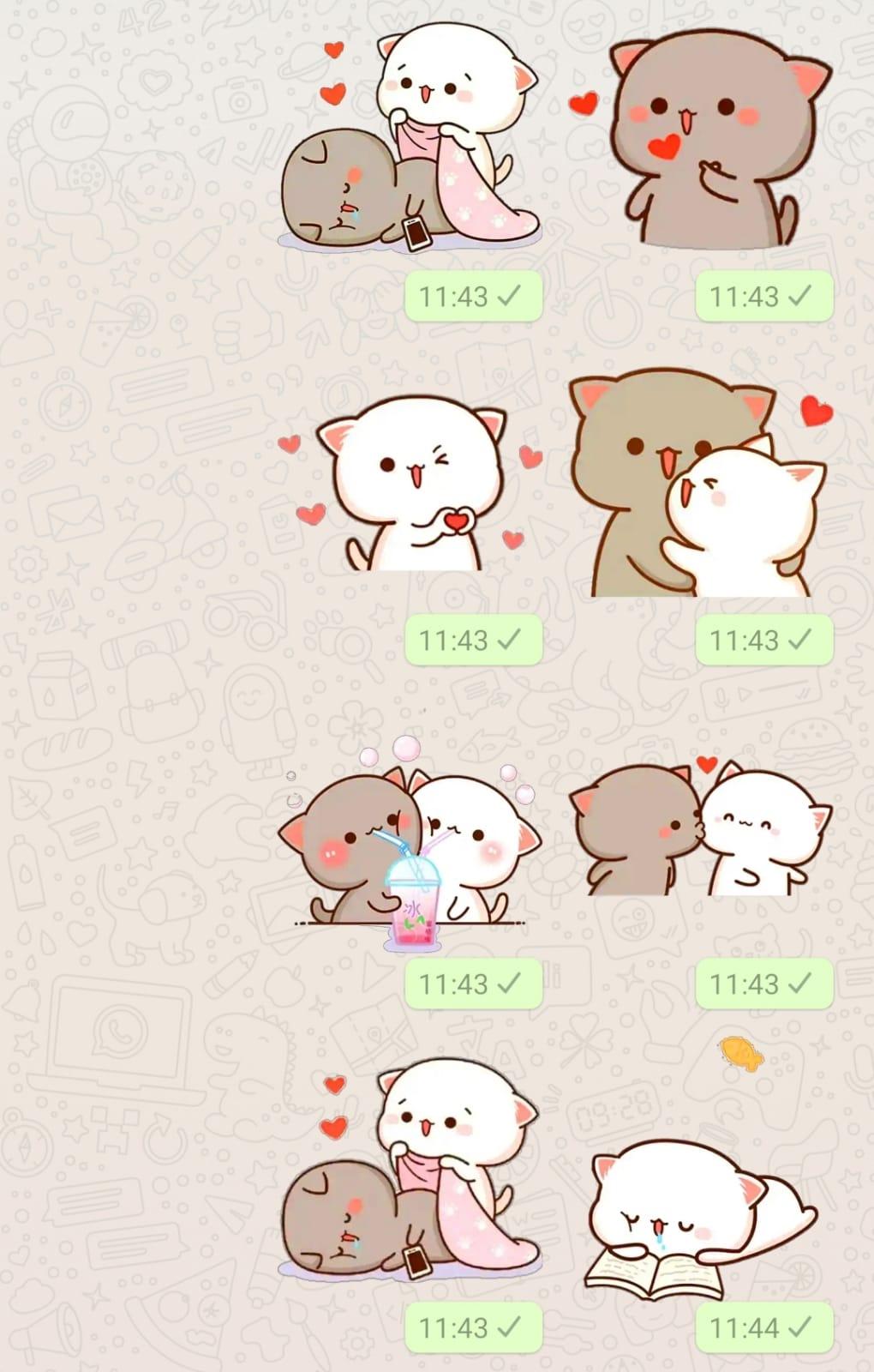 Mochi Mochi peach Cat Stickers for WhatsApp for Android