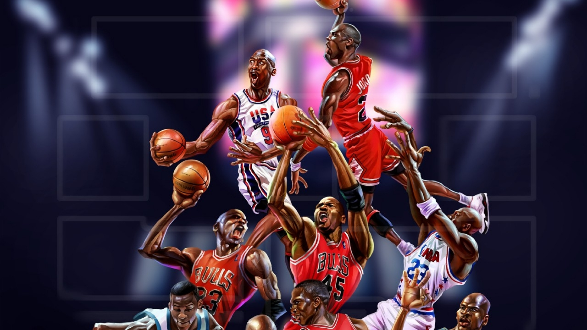 Desktop Wallpaper Nba, Basketball, Sports, Players, Art, HD Image, Picture, Background, 766c9b
