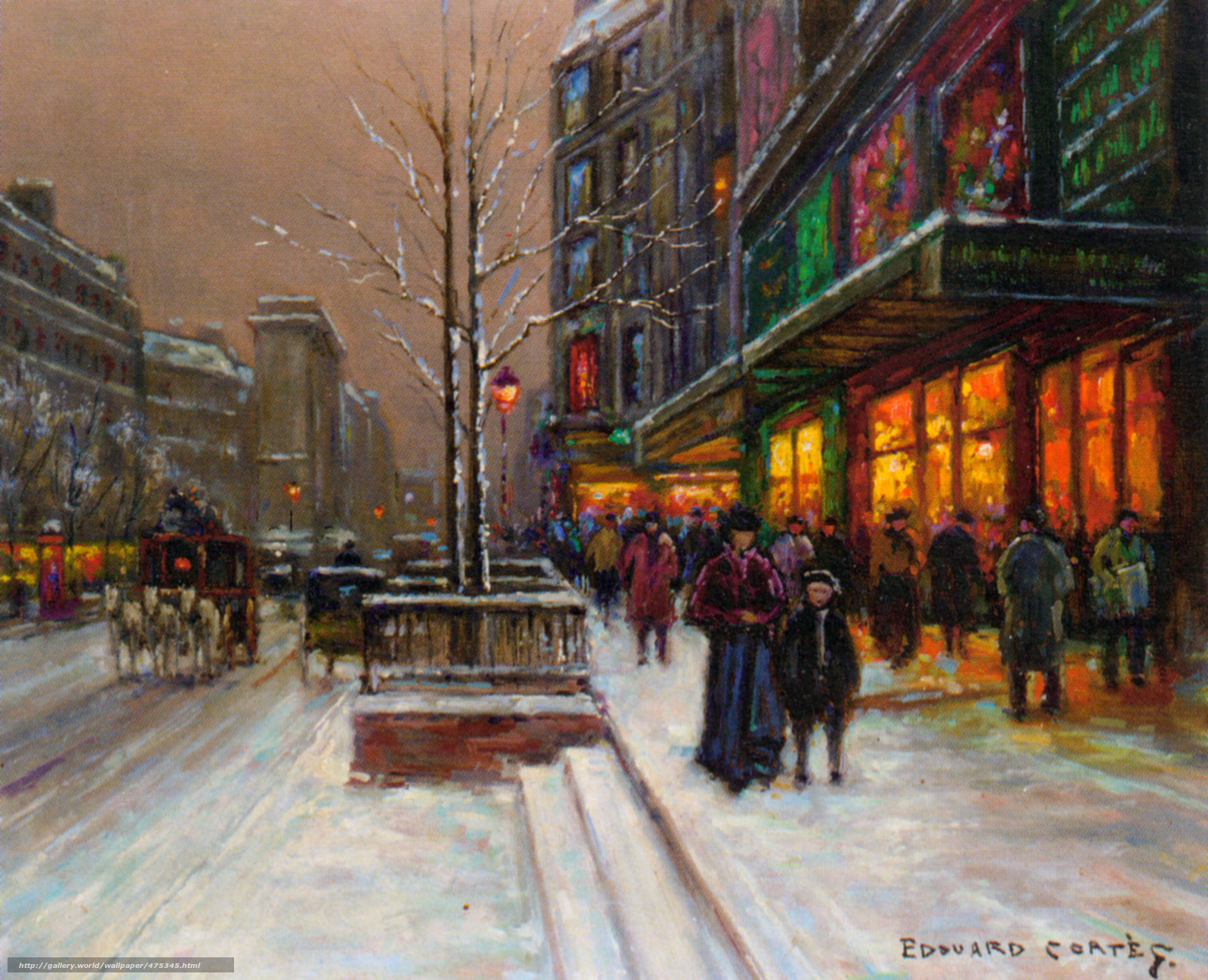 Download wallpaper Paris, snow, Winter, New Year free desktop wallpaper in the resolution 2589x2101