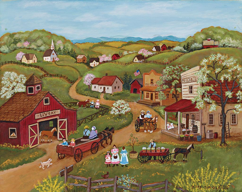 Folk Art Desktop Wallpaper - Americana art, Country art, American folk art