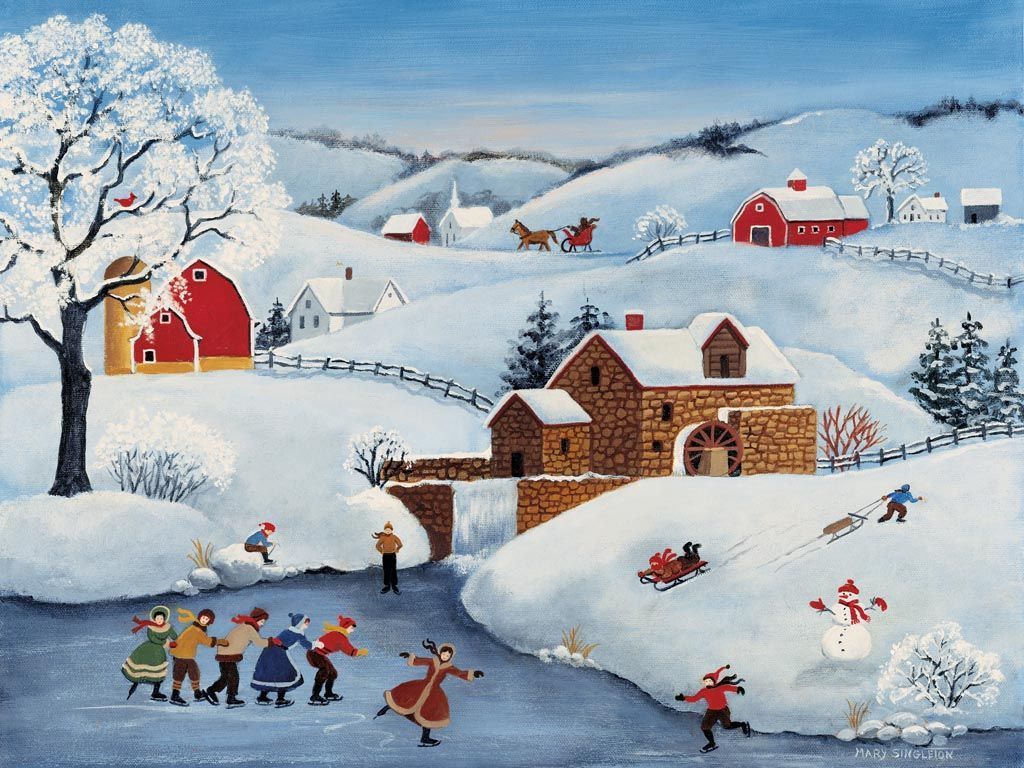 Lang 2015 Wallpaper. LANG Folk Art Lang Wallpaper. Folk art painting, Folk art, American folk art