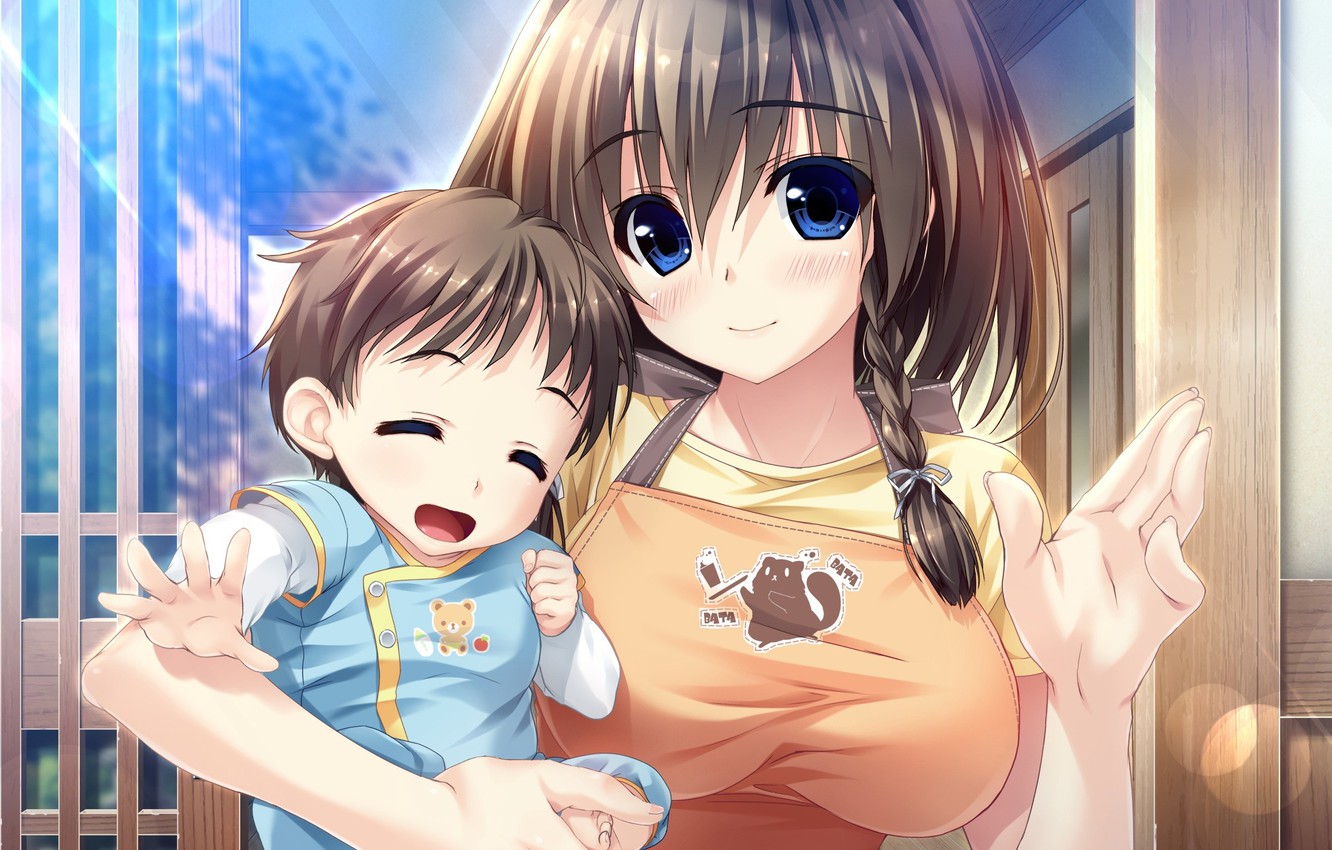 Wallpaper kawaii, girl, game, anime, blue eyes, beautiful, pretty, baby, asian, cute, manga, japanese, oriental, oppai, sugoi, visual novel image for desktop, section прочее