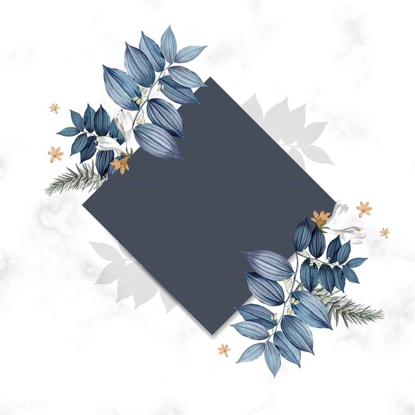 Download premium vector of Blue floral blank square card design 520480. Card design, Floral border design, Floral background
