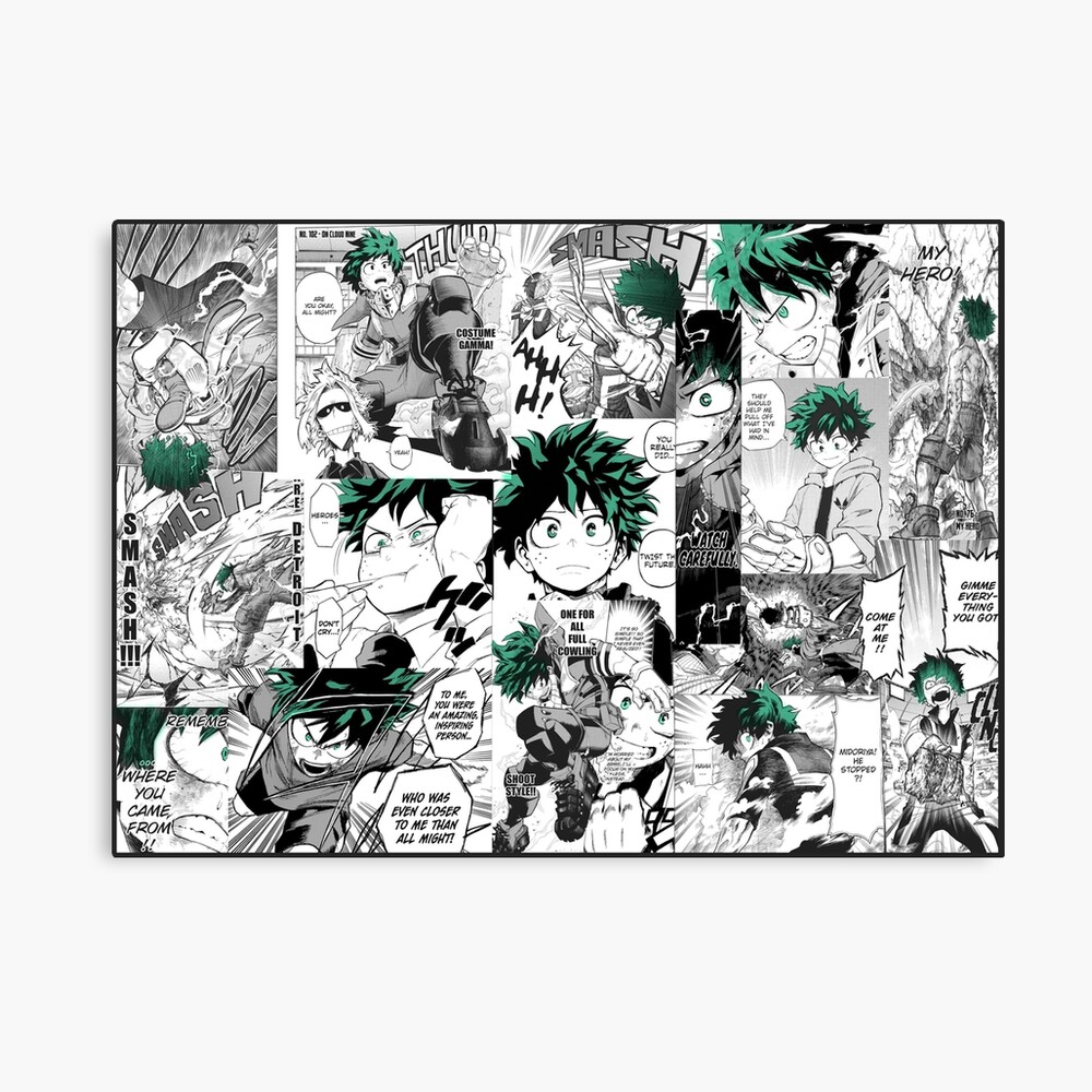 My Hero Academia Deku Manga Collage Photographic Print