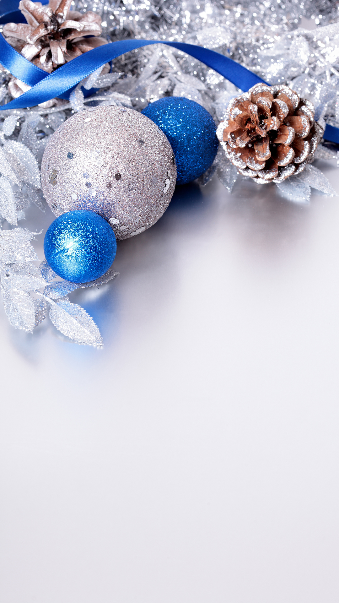 Christmas Silver and Blue iPhone 6S Plus Wallpaper​-Quality Free Image and Transparent PNG Clipart