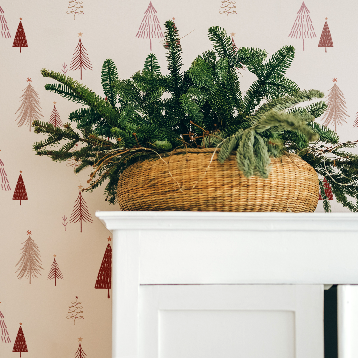 Christmas Trees Removable Wallpaper