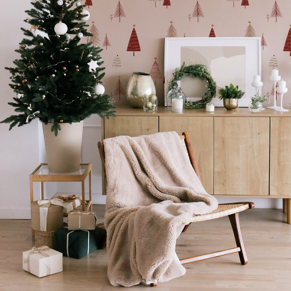 Christmas Trees Removable Wallpaper