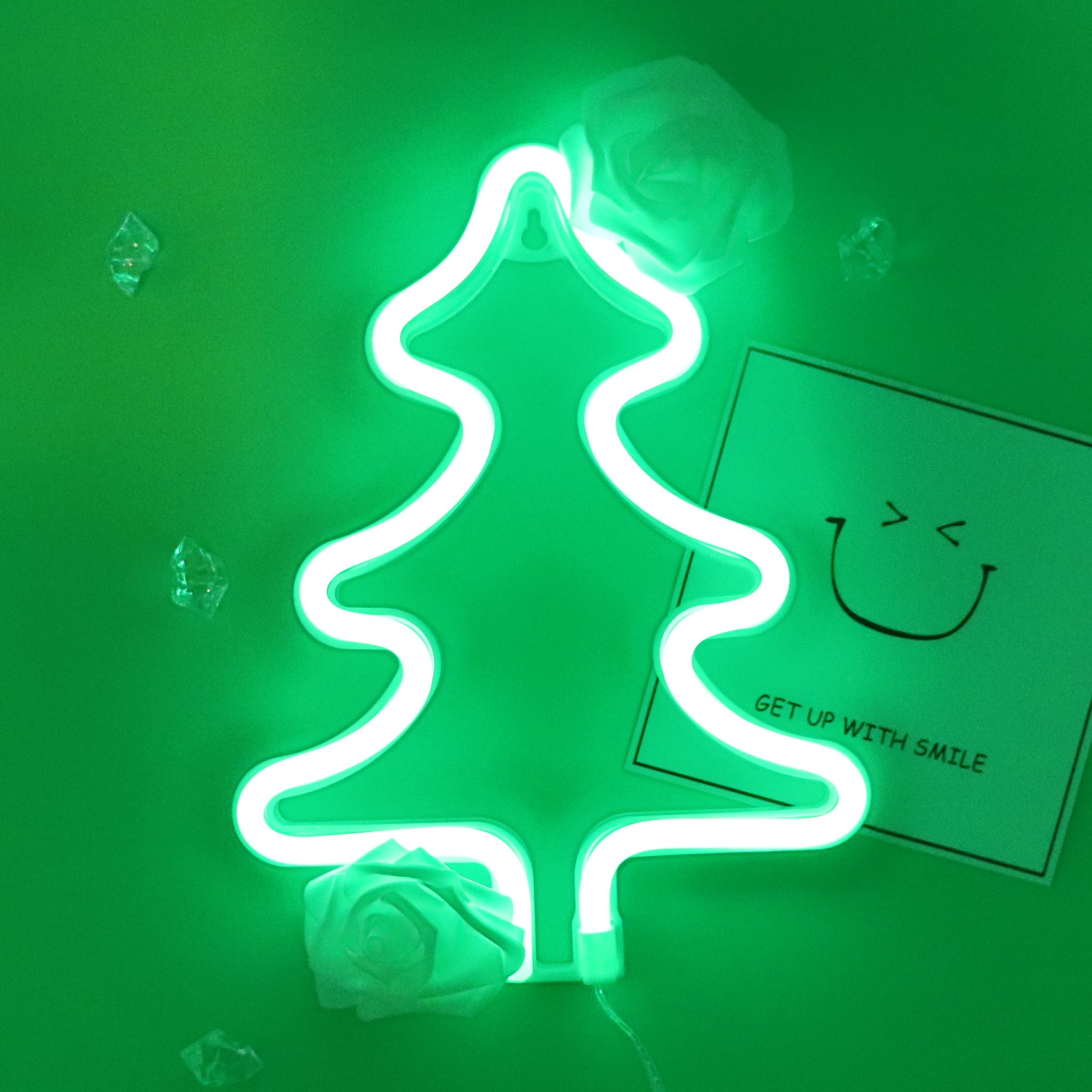 TONGER® Green Christmas Tree Wall LED Neon Light Sign. Green christmas tree, Christmas phone wallpaper, Christmas aesthetic