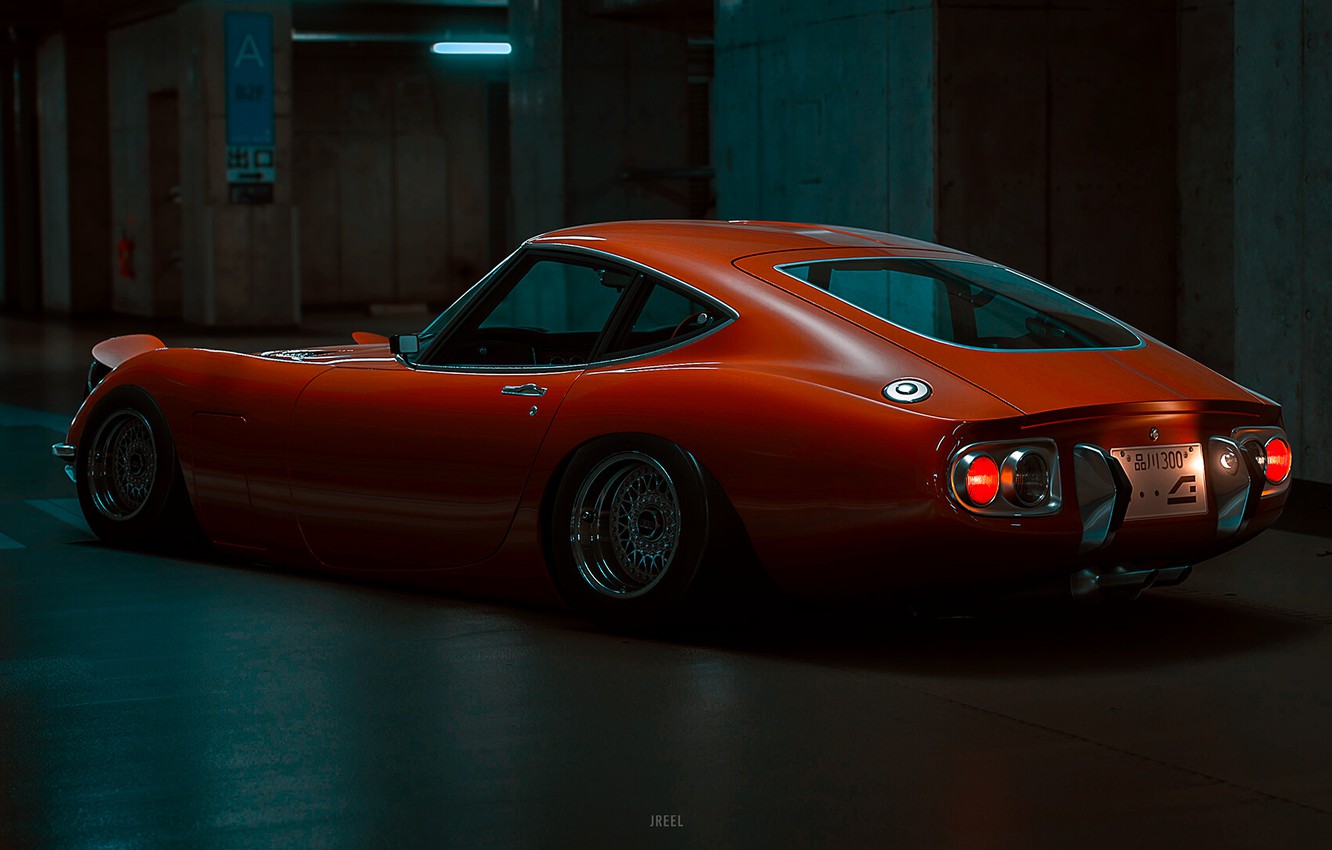 Wallpaper Auto, Machine, Car, Art, Render, Retro, Game Art, Gran Turismo Sport, Transport & Vehicles, by JREEL, JREEL, Toyota 2000 GT, PARKED 2000GT, Toyota 2000gt image for desktop, section игры