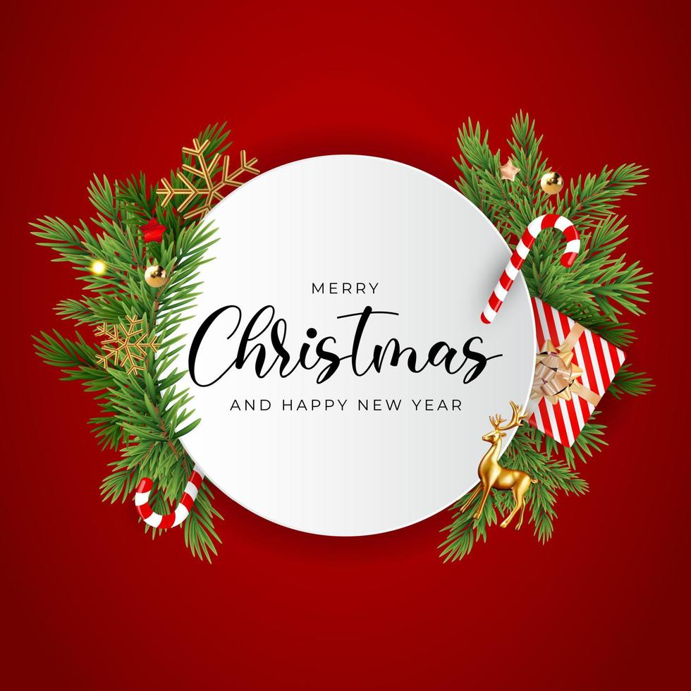 Christmas Holiday Party Background. Happy New Year and Merry Christmas Poster. Vector Illustration