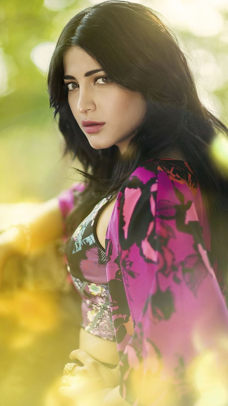 Beautiful Shruti Hassan, Women S Black, Purple, And