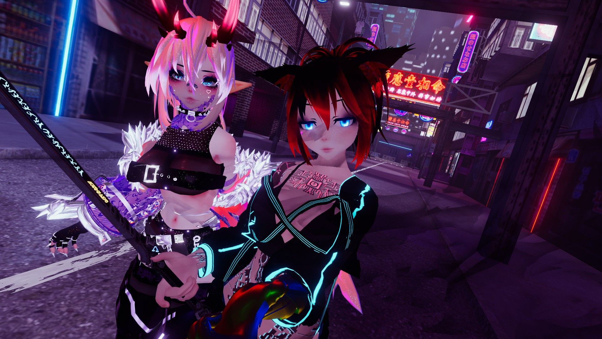 Vrchat Neon Cyber Tokyo. Anime fight, Kawaii art, Cyber