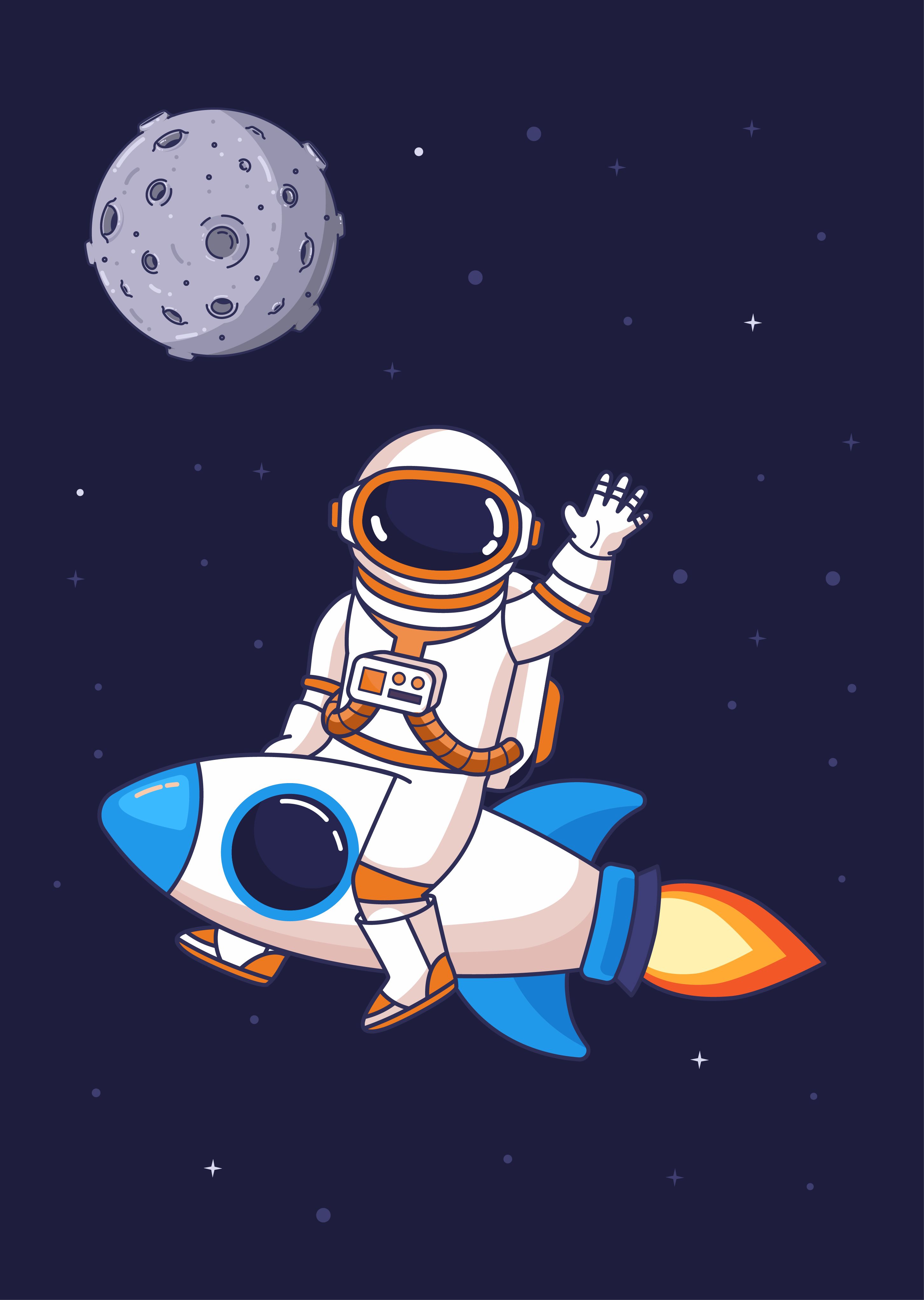 Astronaut Cartoon Wallpapers - Wallpaper Cave