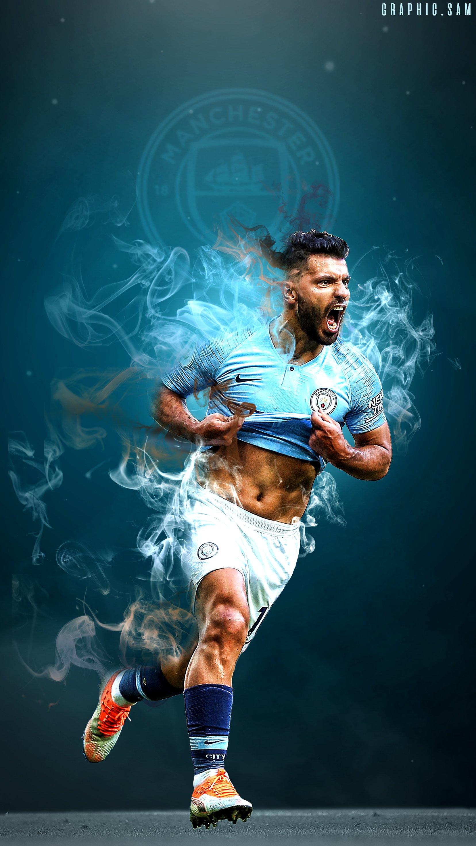GraphicSam #Aguero Phone Wallpaper. Likes and retweets greatly appreciated! #ManCity #ManchesterCity