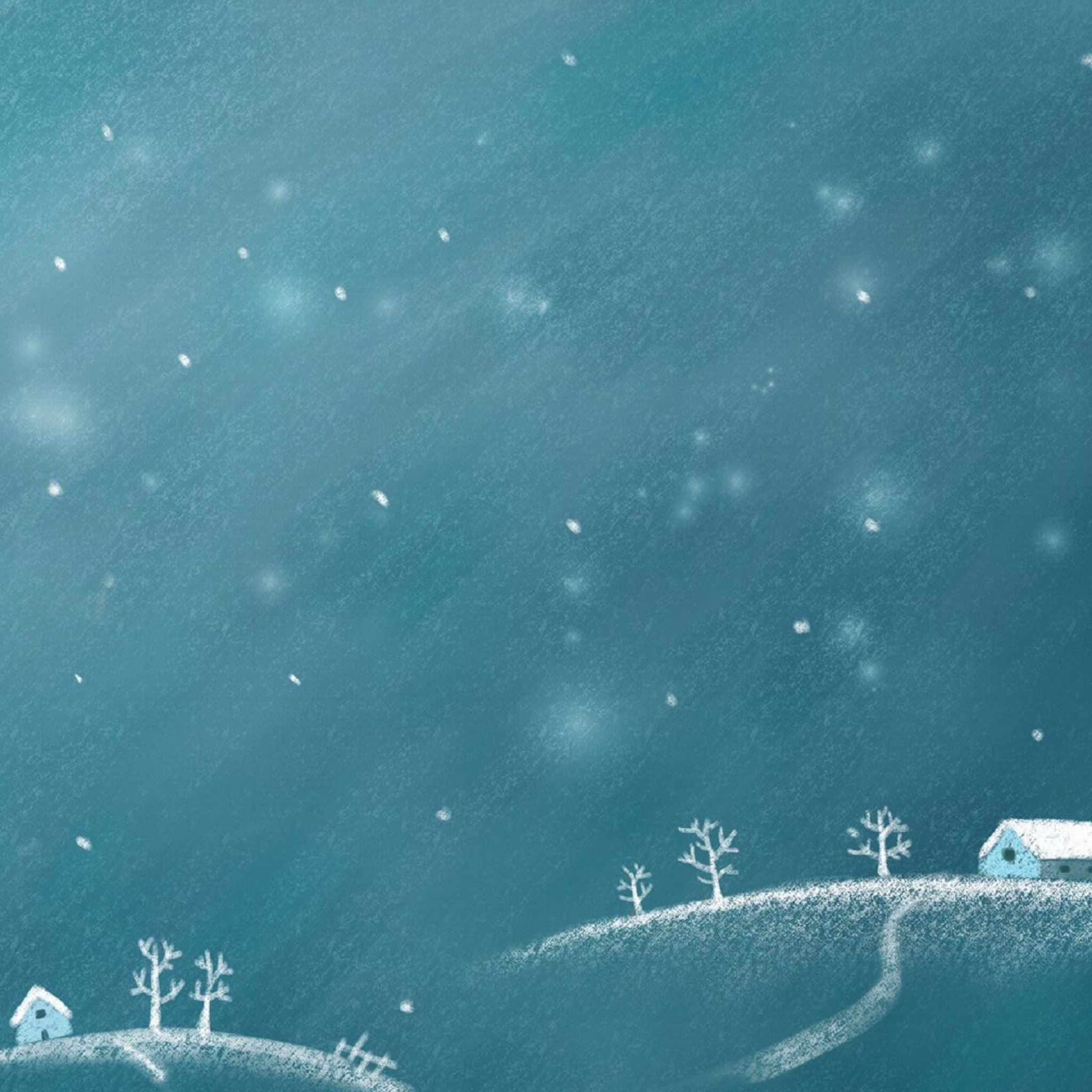 New Year Night Snow Winter Moon iPad Air Wallpaper Free Download