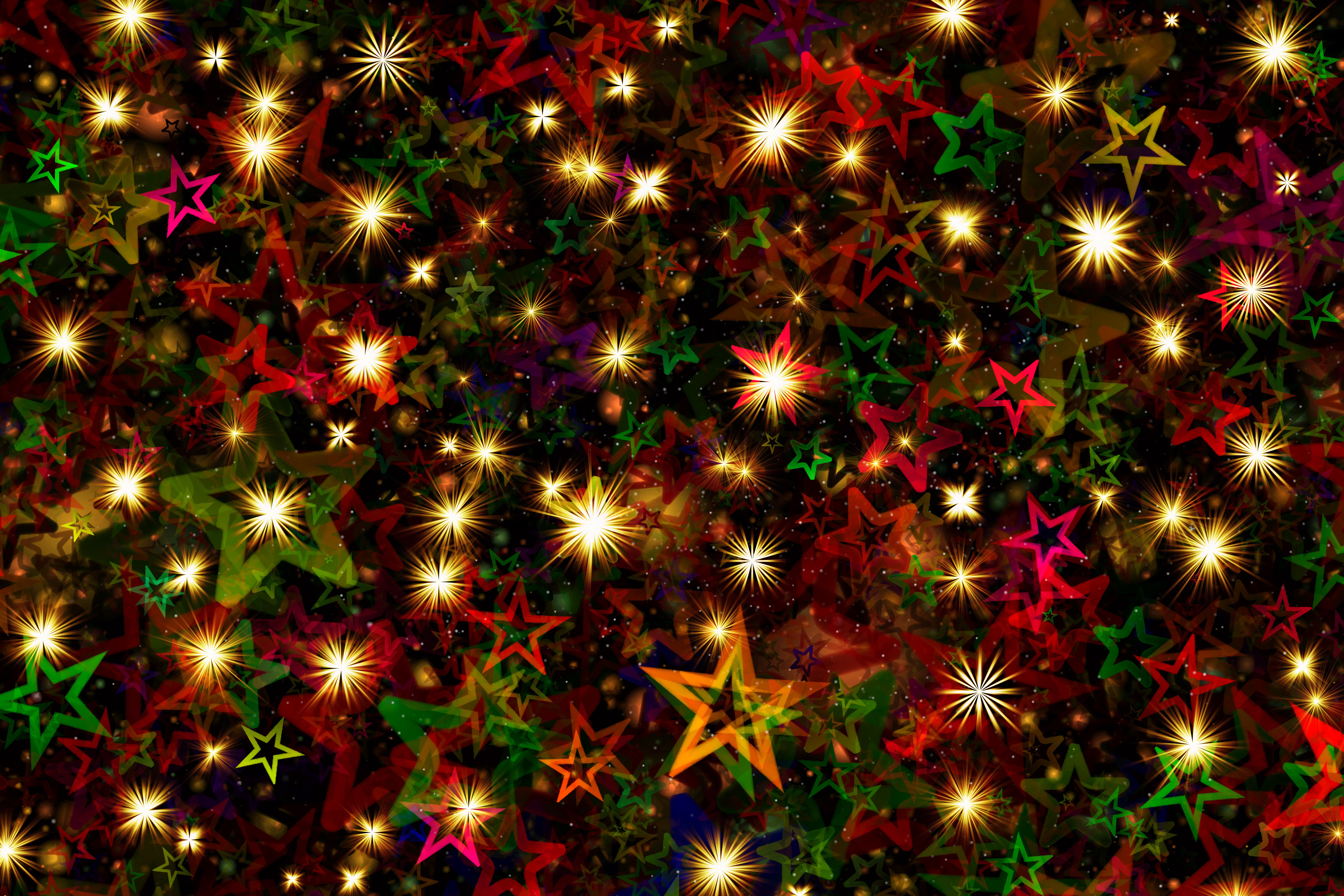 Christmas Stars Wallpaper 4K, Christmas decoration, Photography