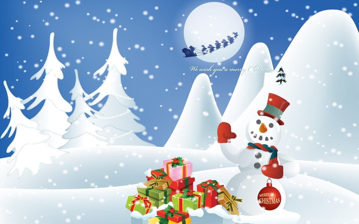 Christmas Winter Season Cartoon Wallpaper HD Desktop Background