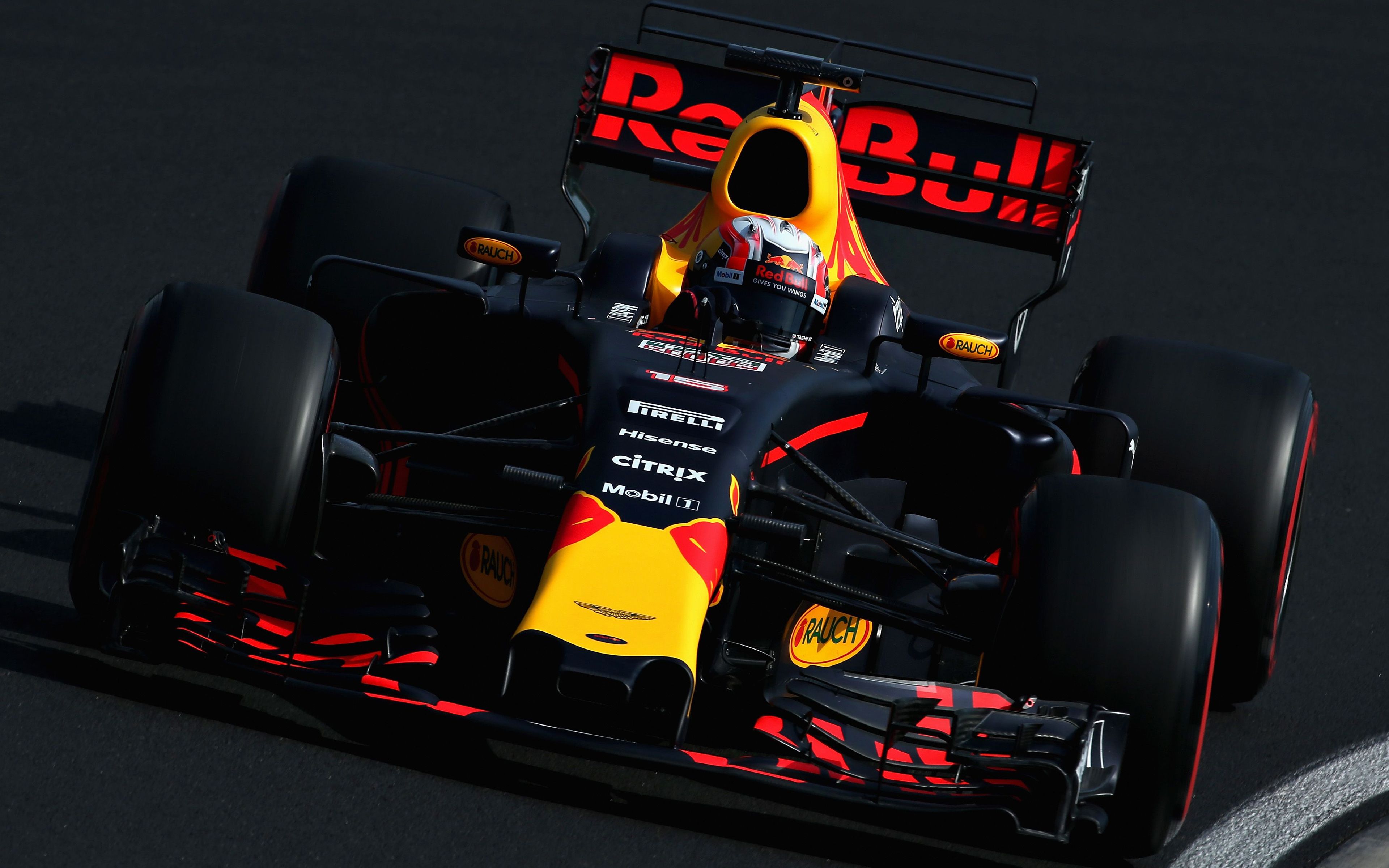 Best Download wallpaper Max Verstappen, 4k, Red Bull Racing, raceway, RB Formula F 2017 cars, Formula One for desktop with resolution 3840x2400. High Quality HD picture wallpaper F1 2017