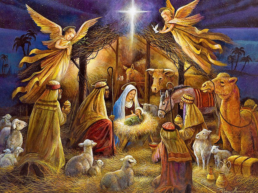 Christmas Nativity Scene Wallpaper Christ Merry Christmas