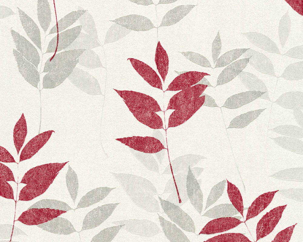 A.S. Création Wallpaper «Floral, Beige, Grey, Red, Taupe» 372613