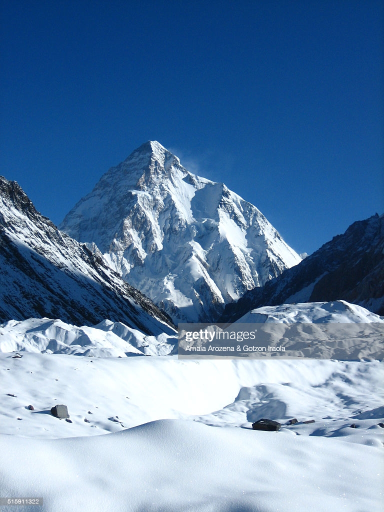 K2 Mountain From Concordia In Karakoram Range High Res