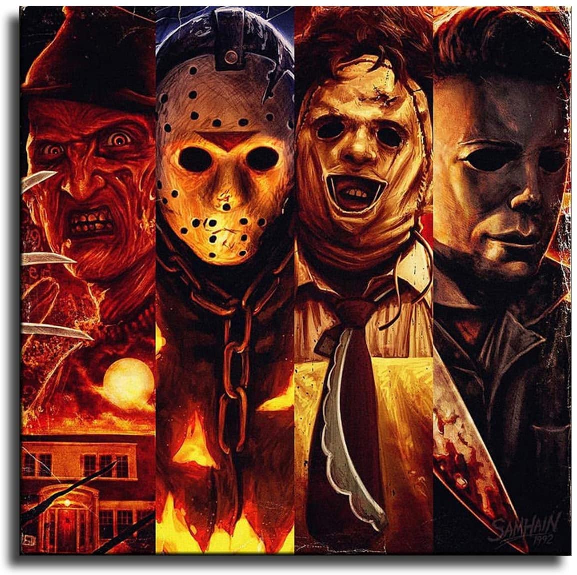 Art Details About G 160 Michael Myers Vs Jason Voorhees Horror Movie Fabric Poster 18 24x36 27x40 Art Posters