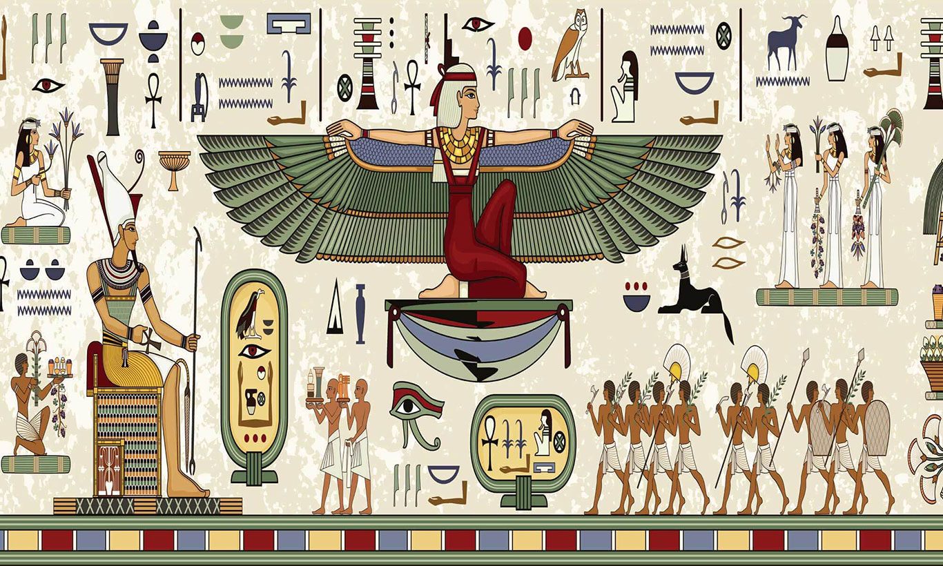 Historical Egyptian Hieroglyphic Wall Art