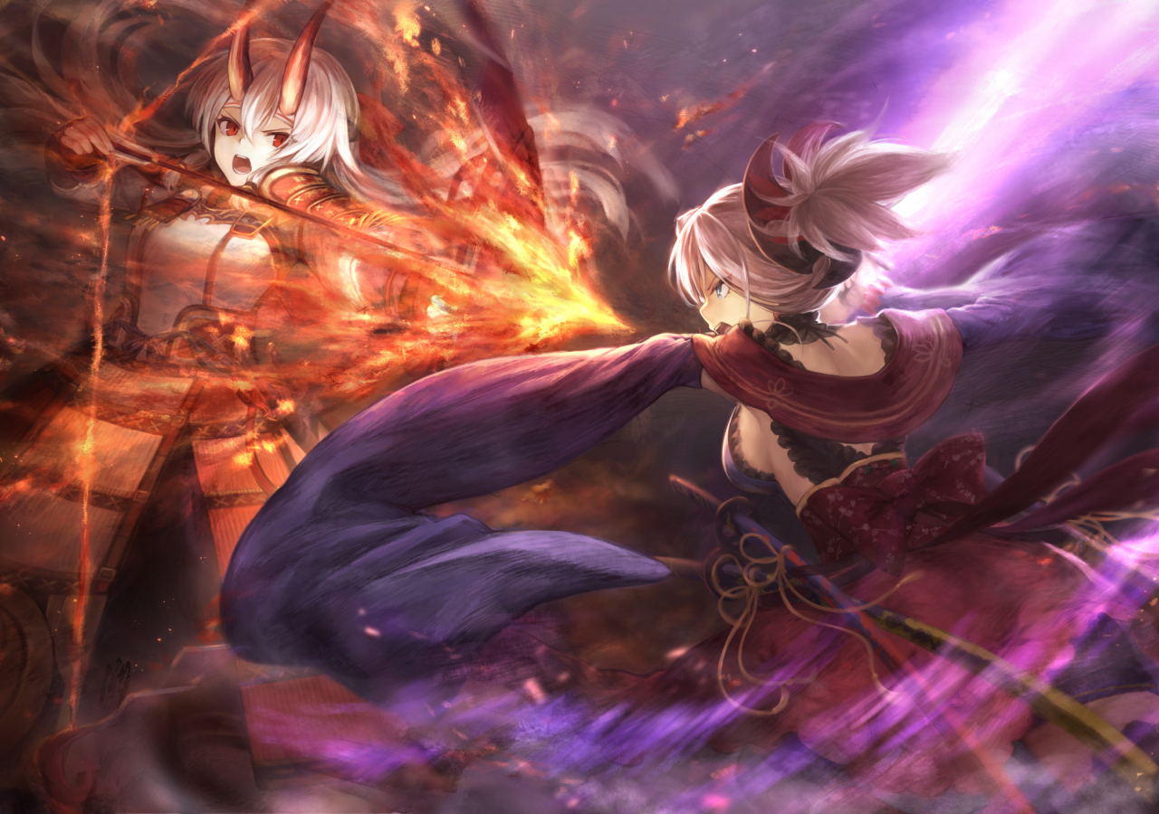 Desktop Wallpaper Anime Girls, Archer, Miyamoto Musashi, Tomoe Gozen, Fate Grand Order, HD Image, Picture, Background, 3c29a6