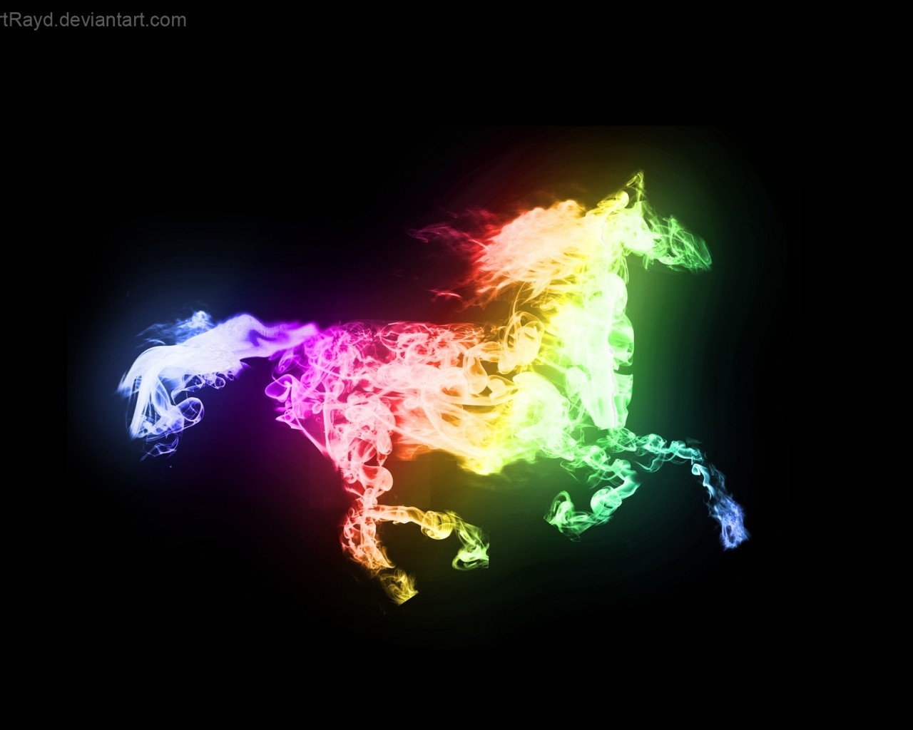 light smoking abstract design glowing horses metalic hexagon 1280x1024 wallpaper
